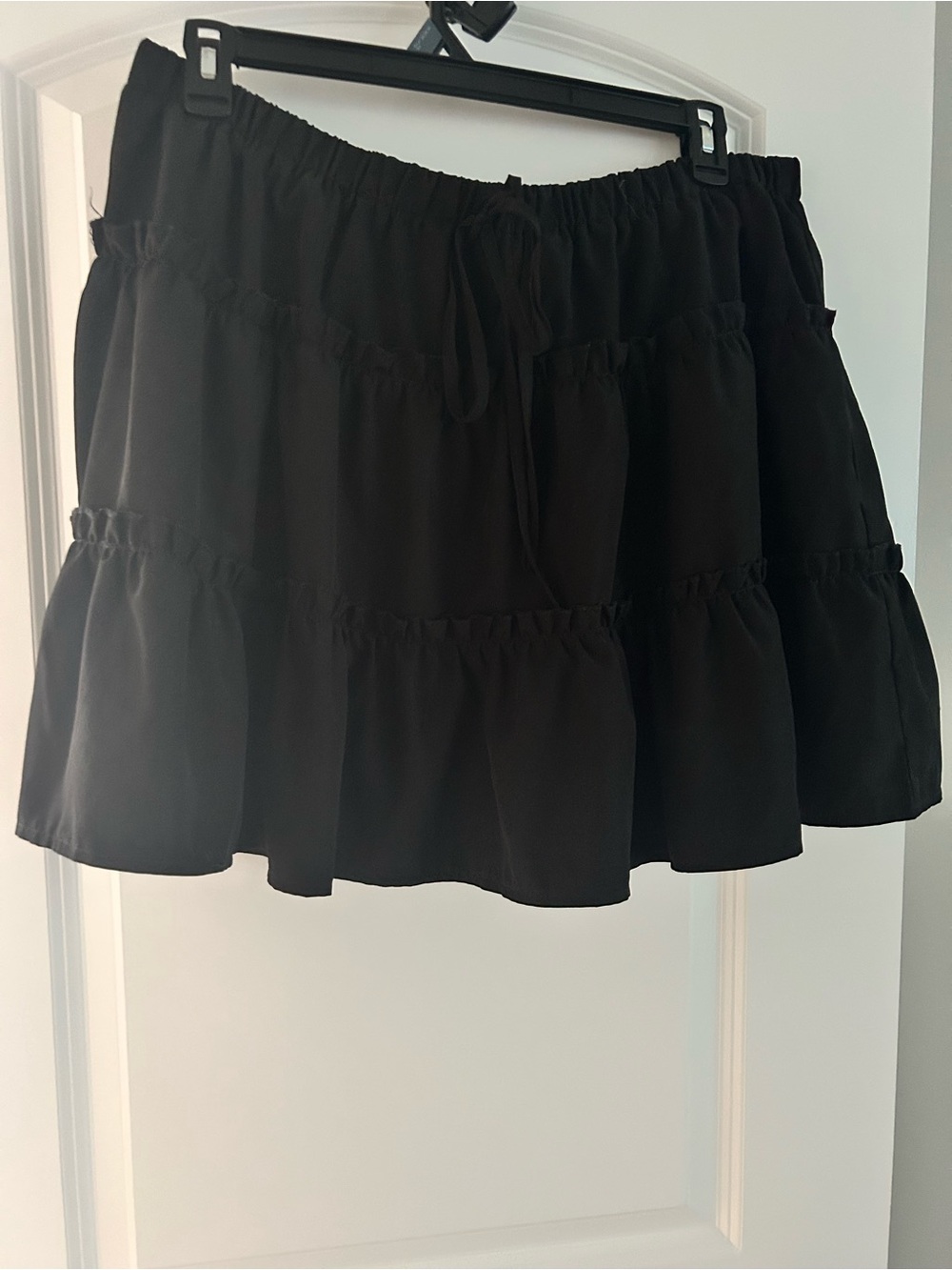 Black Tiered Mini Skort